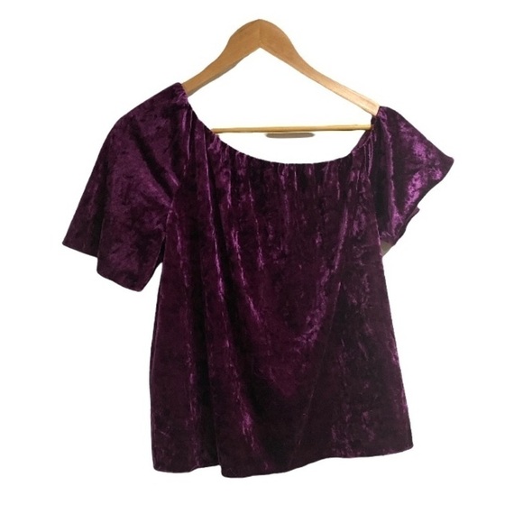 Cooper & Ella shirt‎ purple velvet NWT XS - Picture 2 of 7